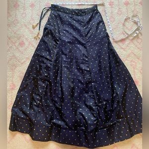 Navy blue and gold lehenga and matching top